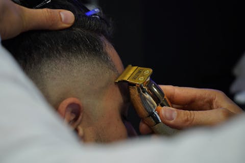 Mid fade lineup haircut